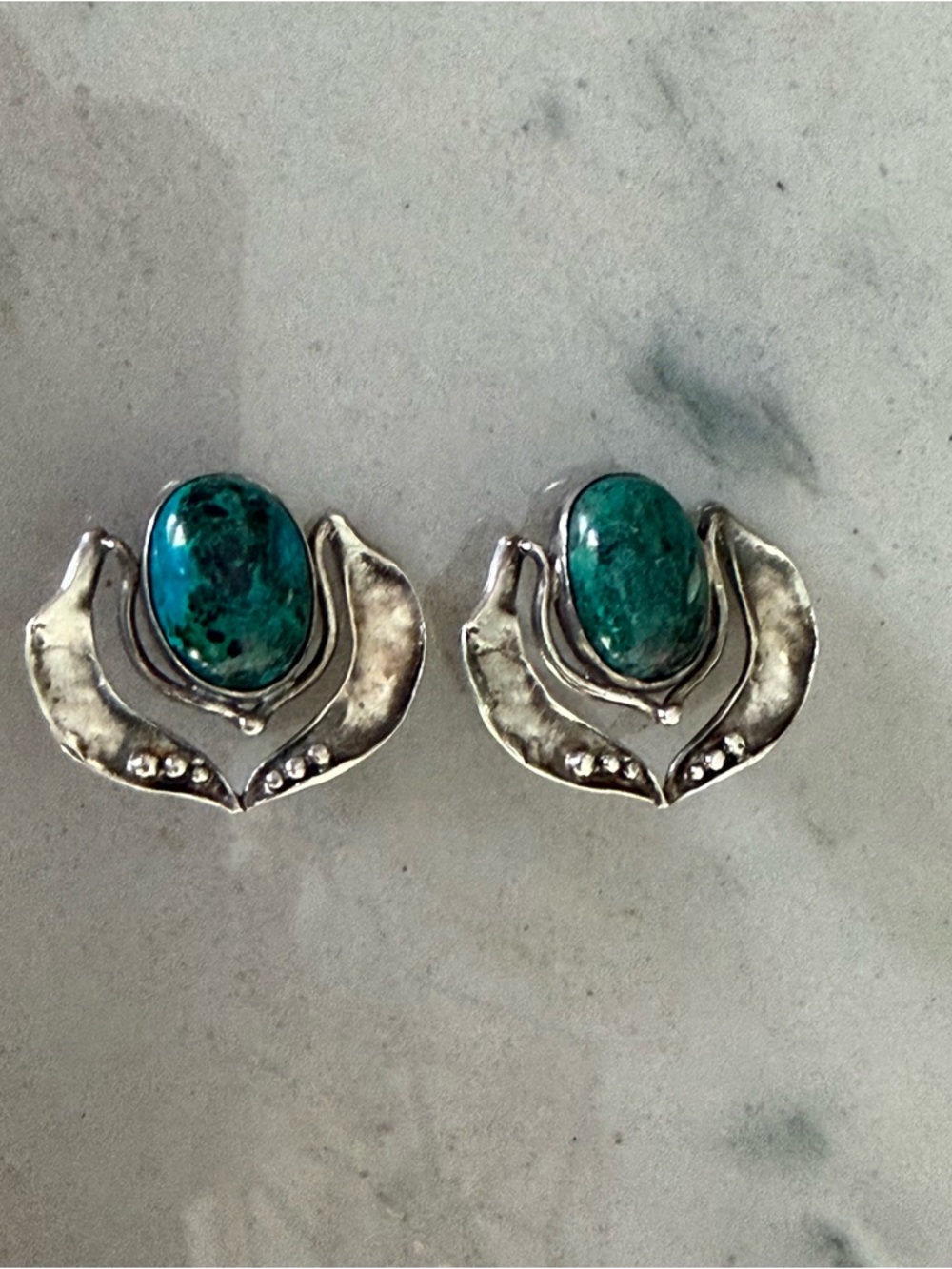Vintage Sterling Silver Clip On Earrings
